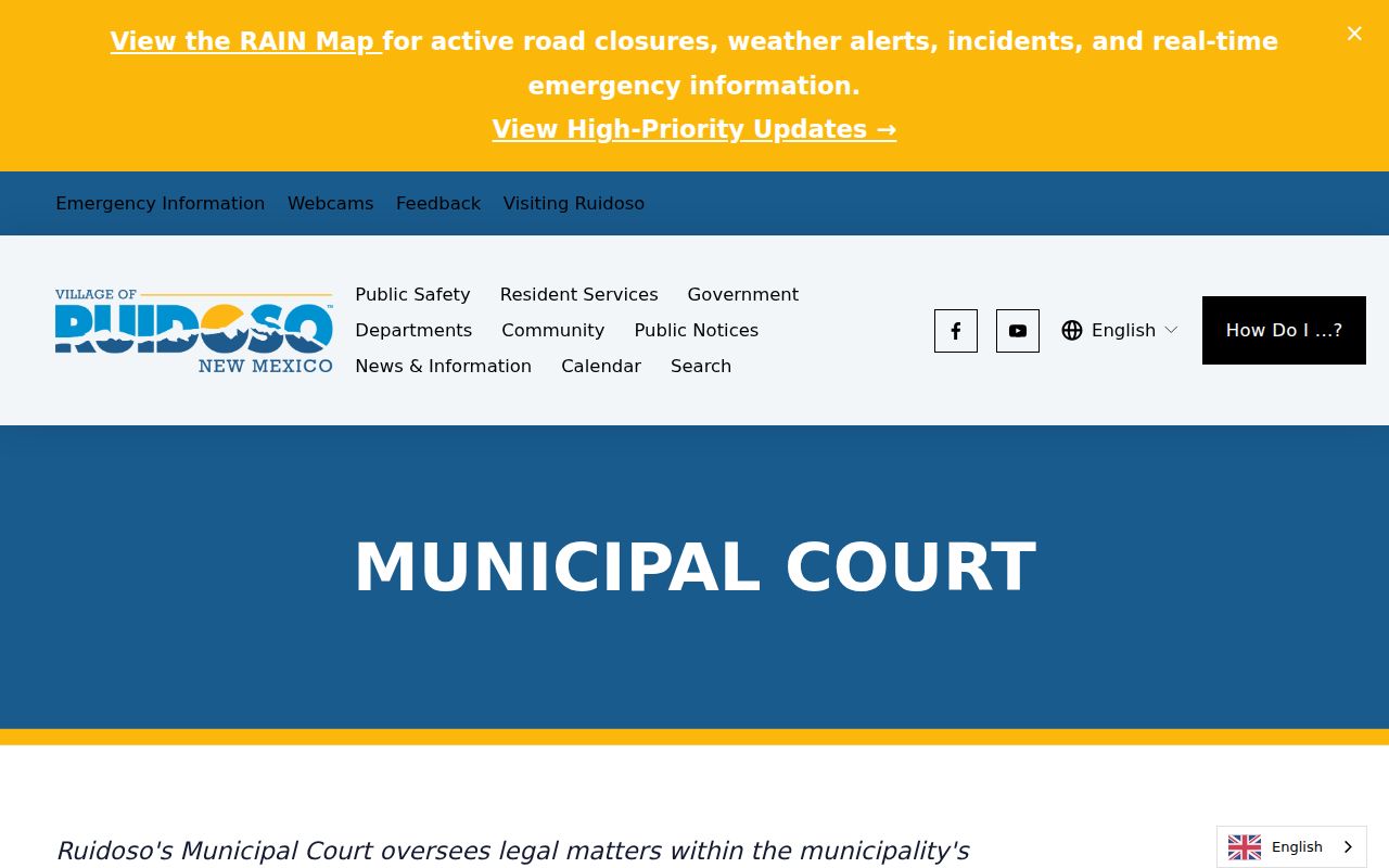 Lincoln County municipal court warrant records, Ruidoso Legal Matters page
