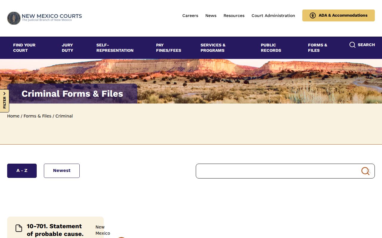 Lincoln County arrest warrant records, New Mexico criminal forms page