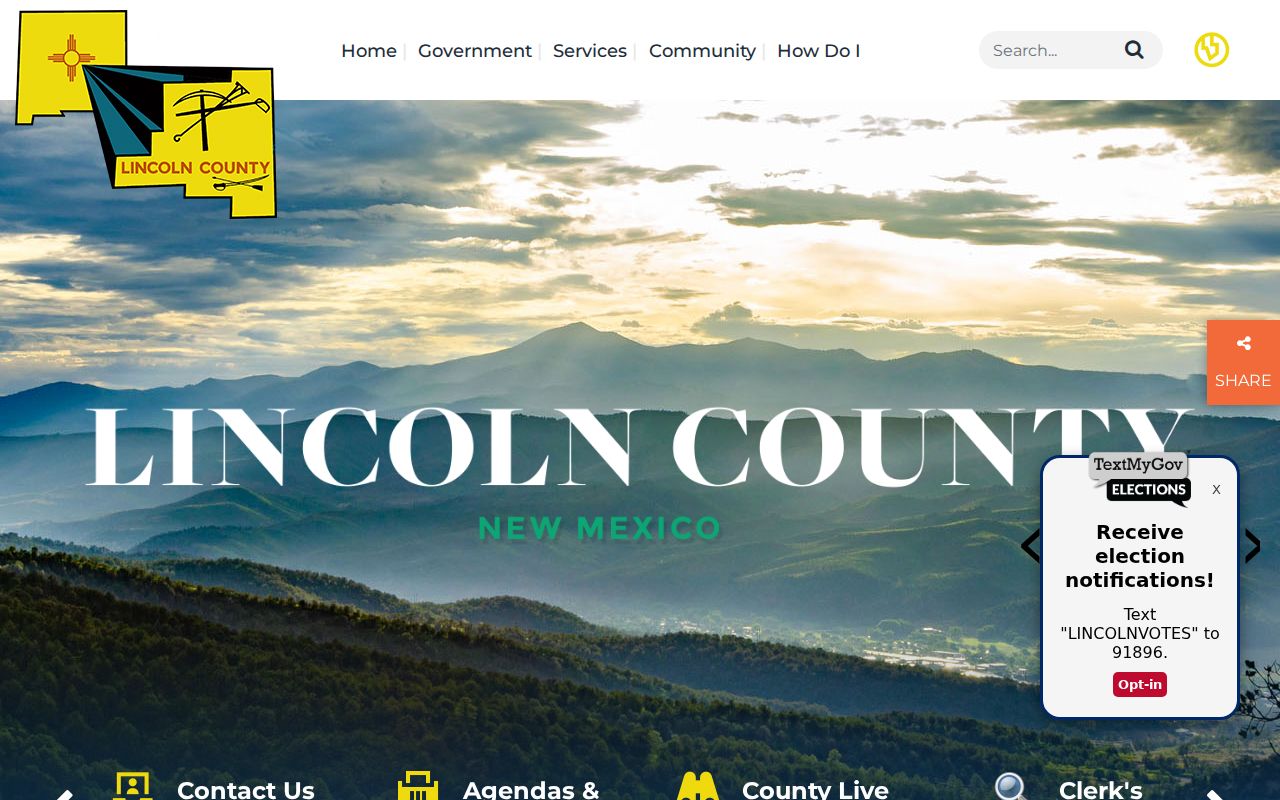 Lincoln County warrant records, county government service page