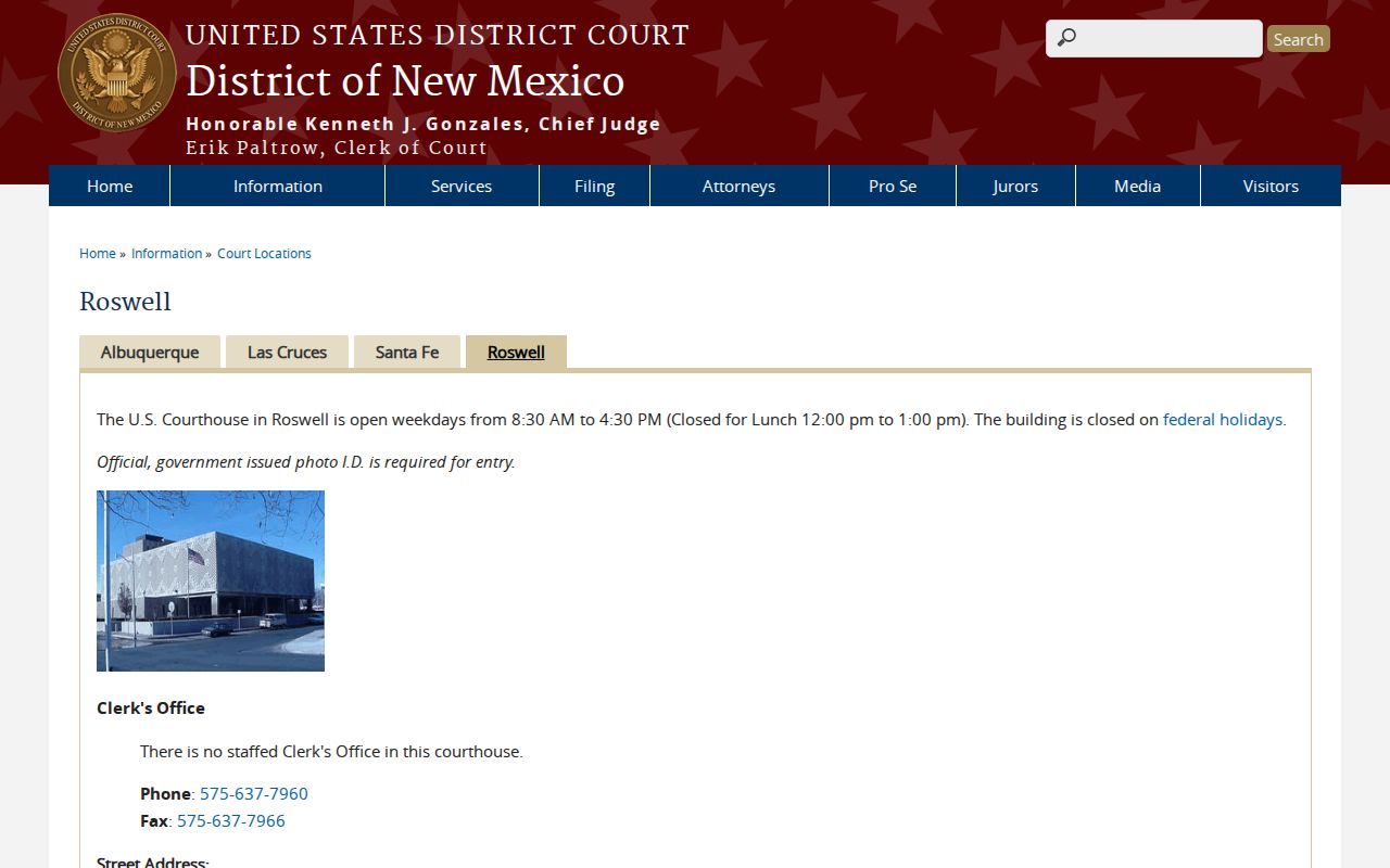 Lincoln County warrant records, Roswell federal courthouse access