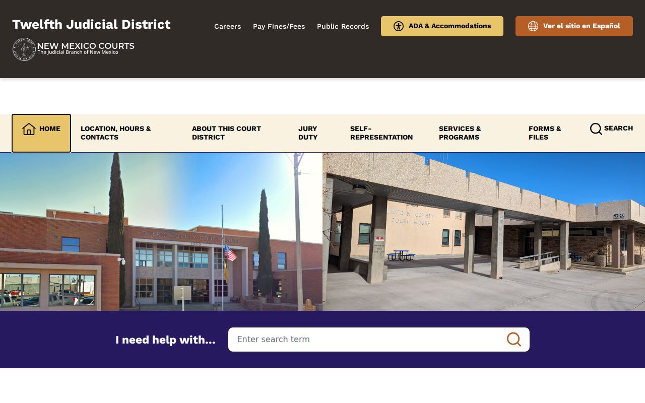 Carrizozo warrant records, Twelfth Judicial District service resources